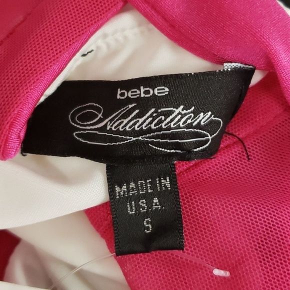 NWT ๐๐๐Bebe Neon Spandex Panel White Slim Dress Size S - Picture 14 of 16